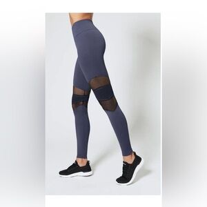 NUX Navy and Black Mesh Leggings